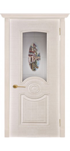 Дверь ПВХ «Венеция». Белый сатин.
